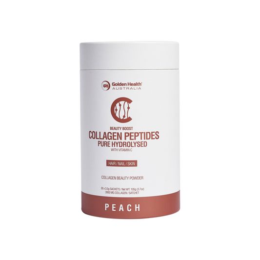 Golden Health Collagen Peptides Peach Flavour 30 x 3.5g Sachets