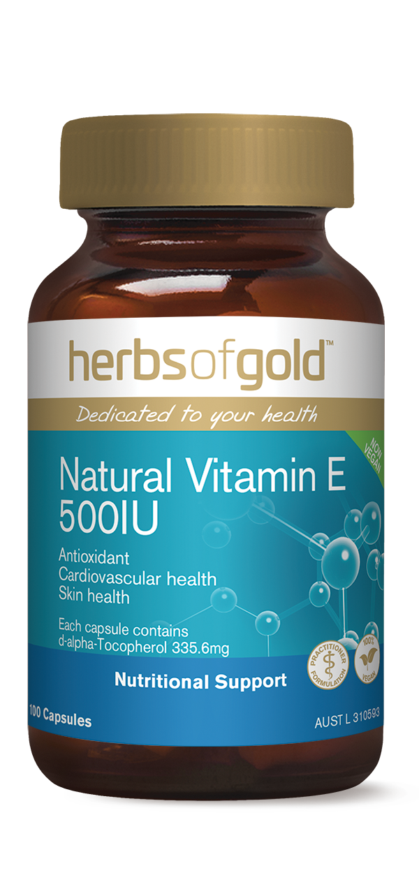 Herbs of Gold Natural Vitamin E 500 I.U. 100 Capsules