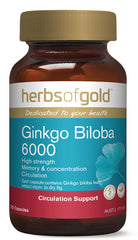 Herbs of Gold Ginkgo Biloba 6000 / 120 Capsules