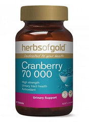 Herbs of Gold Cranberry 70000 High Strength / 50 Tablets