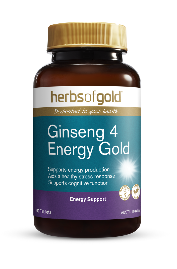 Herbs of Gold Ginseng 4 Energy Gold 60 Tablets