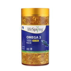 LifeSpring Omega 3 Fish Oil 1000mg 360 Capsules