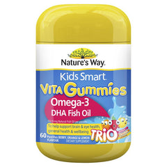 Nature's Way Kids Smart Vita Gummies Omega3 Fish Oil 60 Pastilles Improved Formula