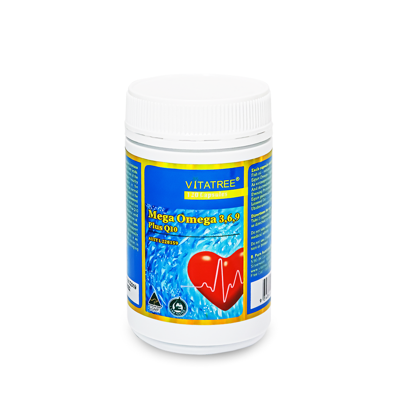 Vitatree Omega 3,6,9 Plus CoQ10 / 120 Capsules