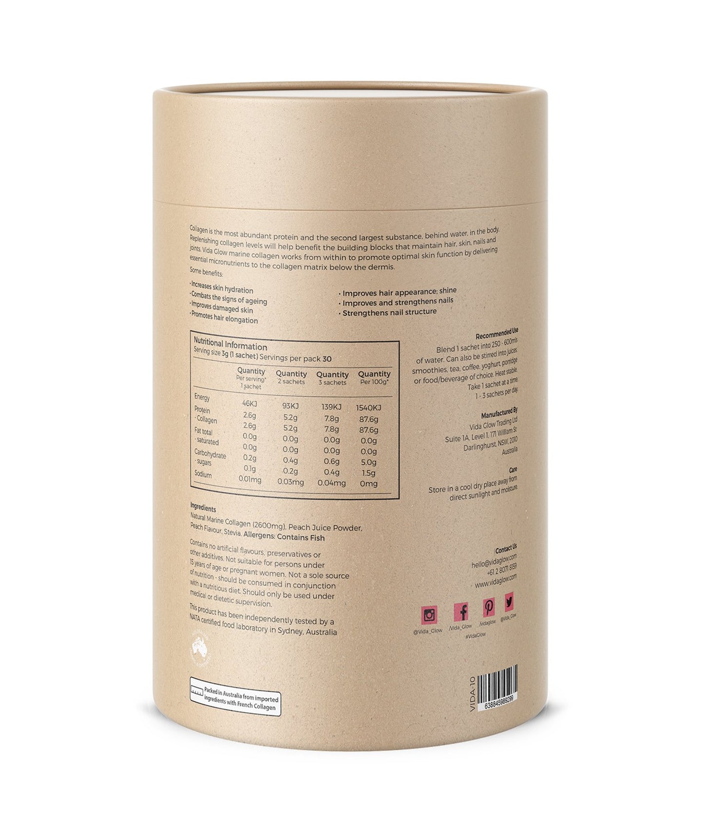 Vida Glow Peach Marine Collagen