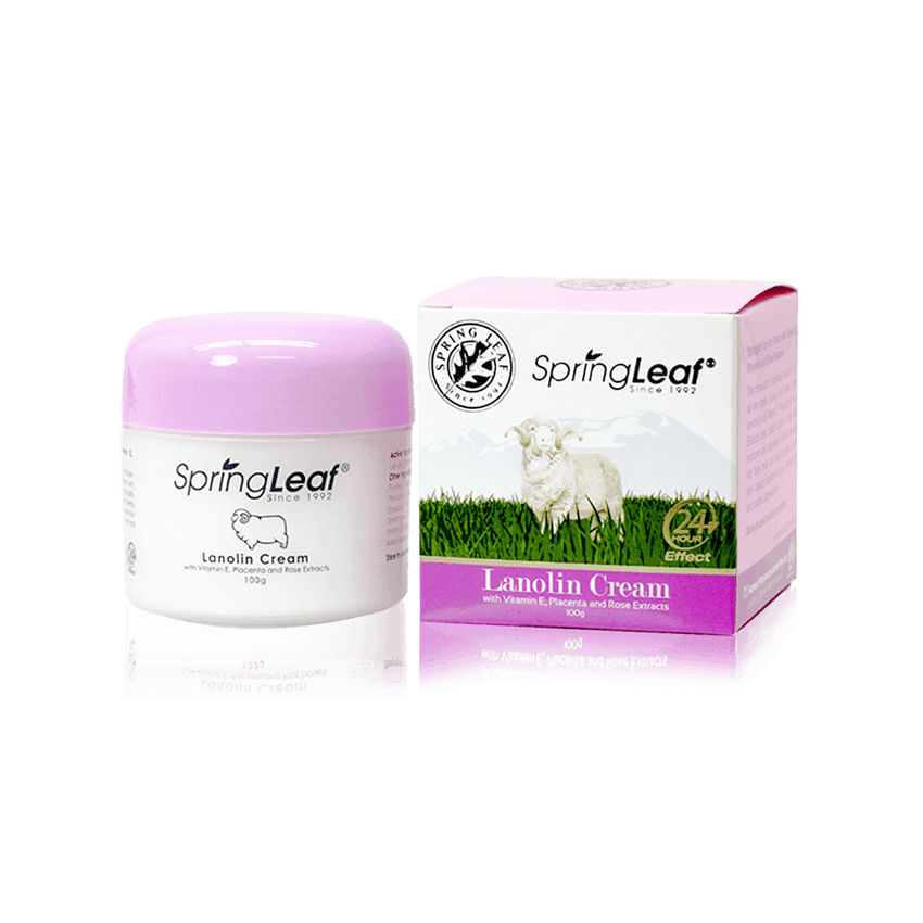 Spring Leaf Lanolin Cream with Vitamin E, Placenta and Rose Extracts