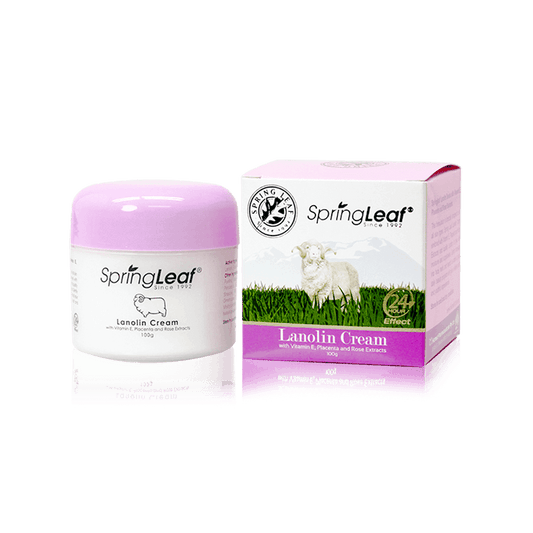 Spring Leaf Lanolin Cream with Vitamin E, Placenta and Rose Extracts