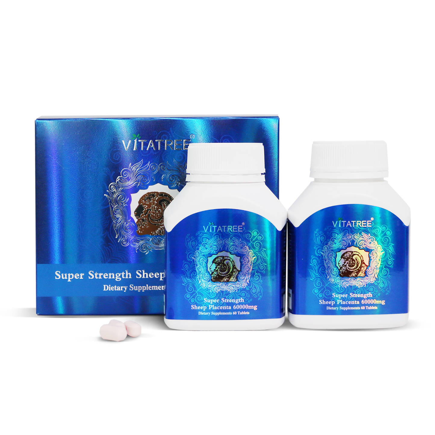 Vitatree Premium Super Strength Sheep Placenta 60000 Mg 60 x 2 Tablets