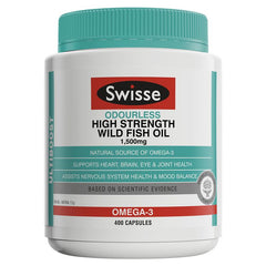 Swisse Odourless High Strength Fish Oil 1500mg 400 Capsules