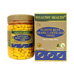 Wealthy Health Marine Blue Shark Cartilage 750mg 365 Capsules