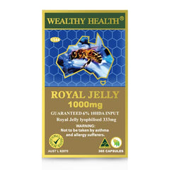 Wealthy Health Royal Jelly 1000mg Guaranteed 6% 10HDA 365 Capsules
