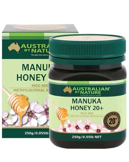 Australian By Nature 20+ 250g Manuka Honey - 100% New Zealand (MGO 800) - BeeVitamins
