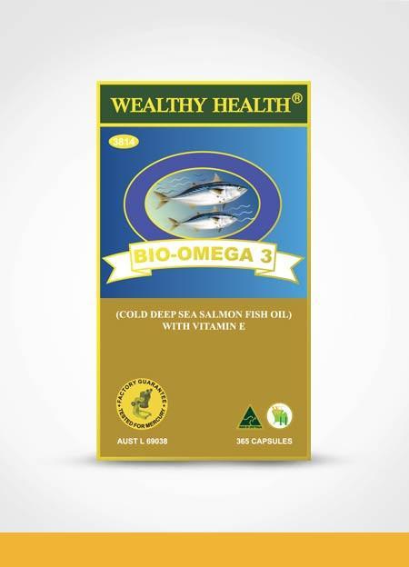 Wealthy Health Bio Omega3 Salmon Fish Oil with Vitamin E 365 Capsules