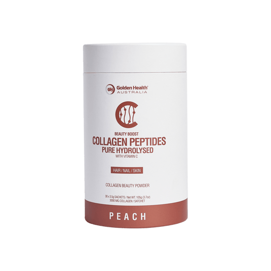 Golden Health Collagen Peptides Peach Flavour 30 x 3.5g Sachets - BeeVitamins