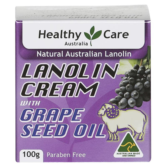 Healthy Care Lanolin cream with Grape Seed Oil 100g - BeeVitamins