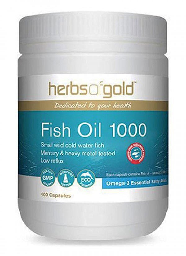 Herbs of Gold Fish Oil 1000 400 capsules - BeeVitamins