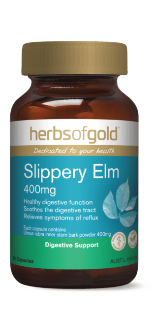 Herbs of Gold Slippery Elm 400mg 60 Capsules - BeeVitamins