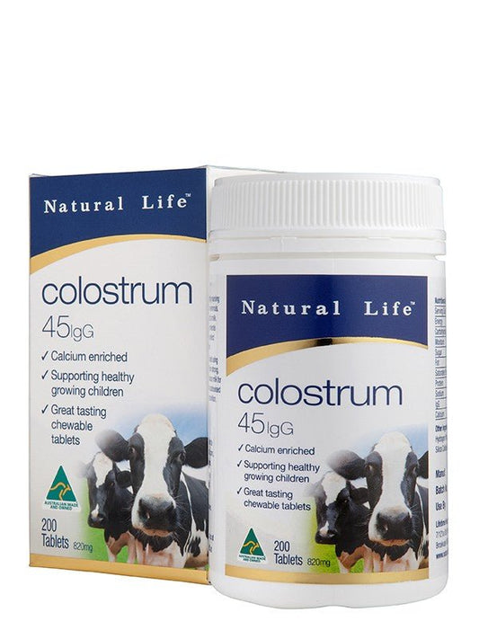 Natural Life Colostrum 200 chewable tablets 45IgG - BeeVitamins