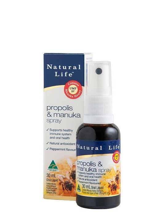 Natural Life Propolis & Manuka Honey Spray 30mL - BeeVitamins
