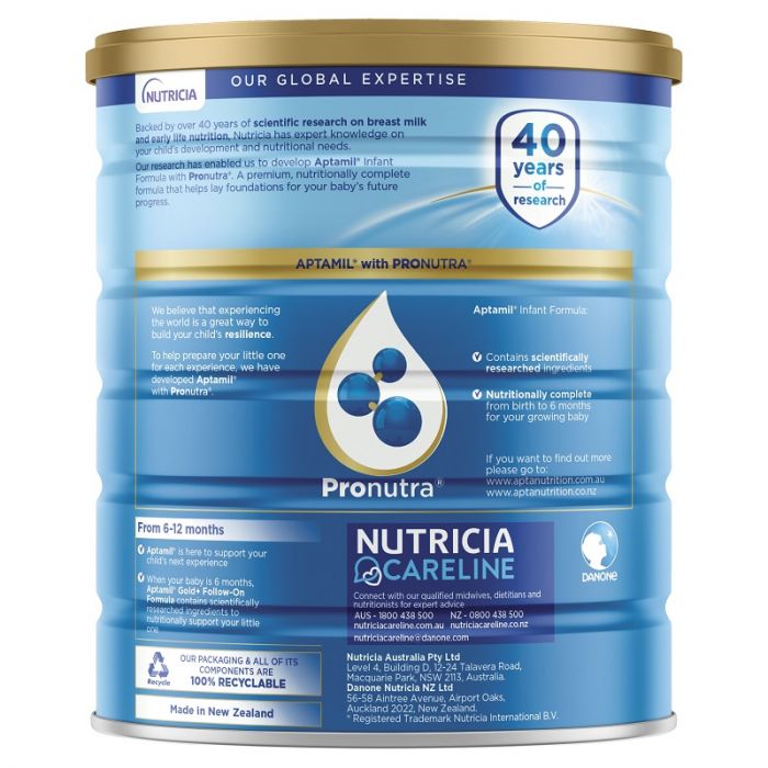 Aptamil Gold+ 1 Infant Formula from Birth to 6 Months 900g