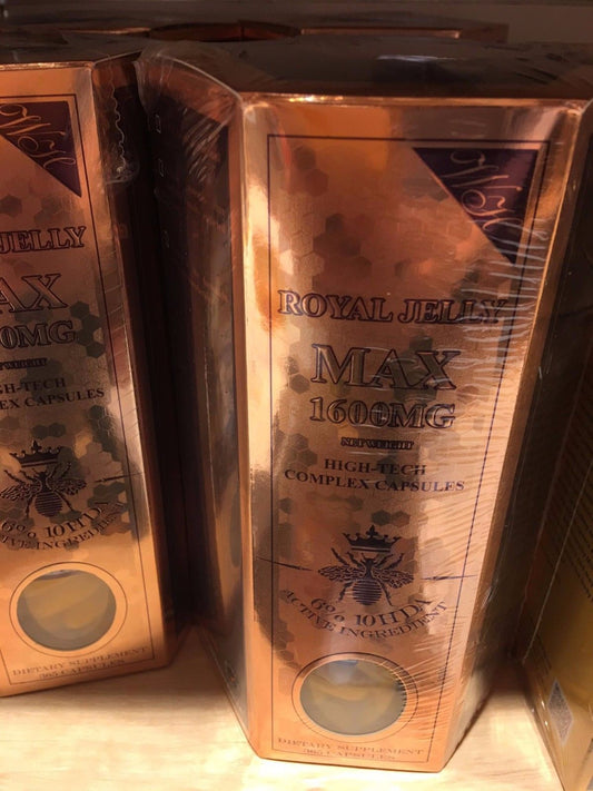 Royal Jelly Australia Wealthy Health MAX 1600 mg 6% 10 HDA – 365 Capsules Premium Quality - BeeVitamins