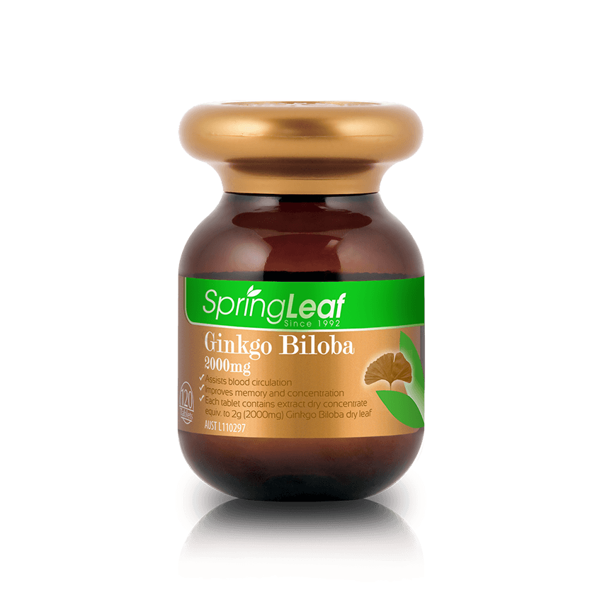 Spring Leaf Ginkgo Biloba 2000mg 120 Tablets - BeeVitamins