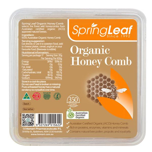 Spring Leaf Organic Honey Comb 350G - BeeVitamins