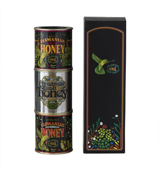 Tasmanian Honey Company gift box of three different honeys (350g each) - BeeVitamins
