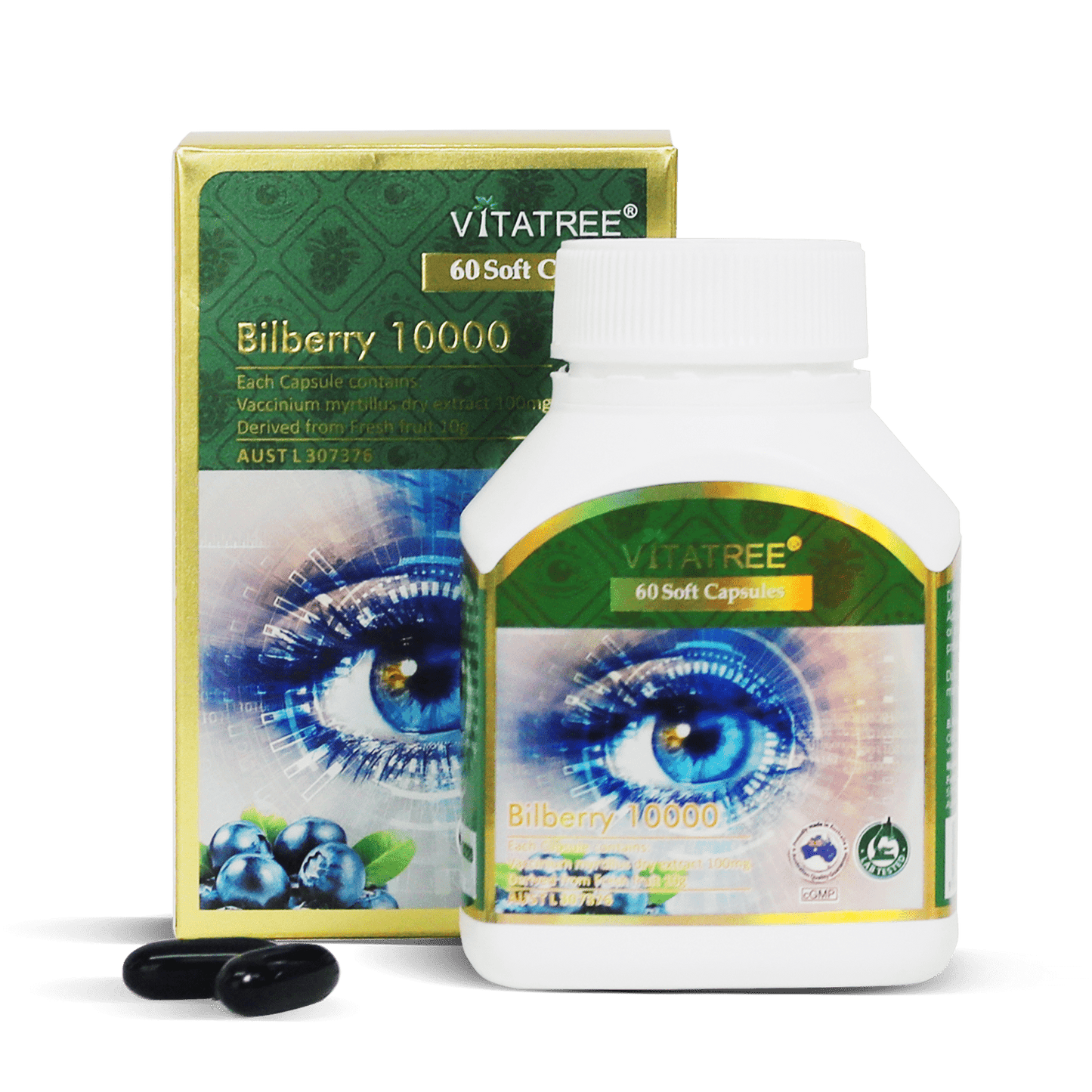 Vitatree Bilberry 10000mg / 60 Capsules - BeeVitamins