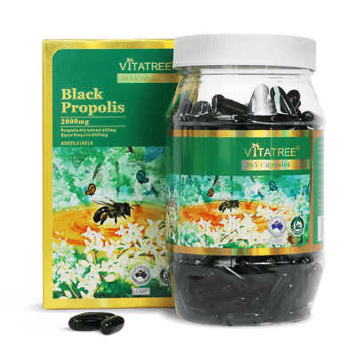Vitatree Black Propolis 2000mg 365 Capsules - BeeVitamins