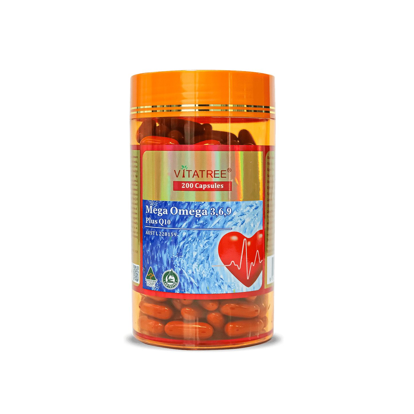 Vitatree Omega 3,6,9 Plus CoQ10 / 200 Capsules - BeeVitamins