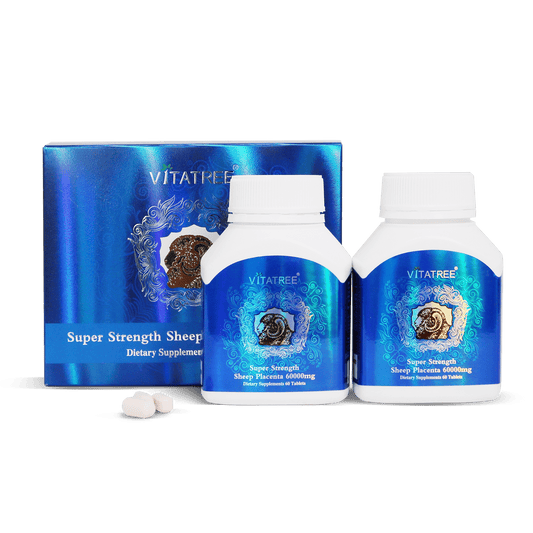 Vitatree Premium Super Strength Sheep Placenta 60000 Mg 60 x 2 Tablets - BeeVitamins