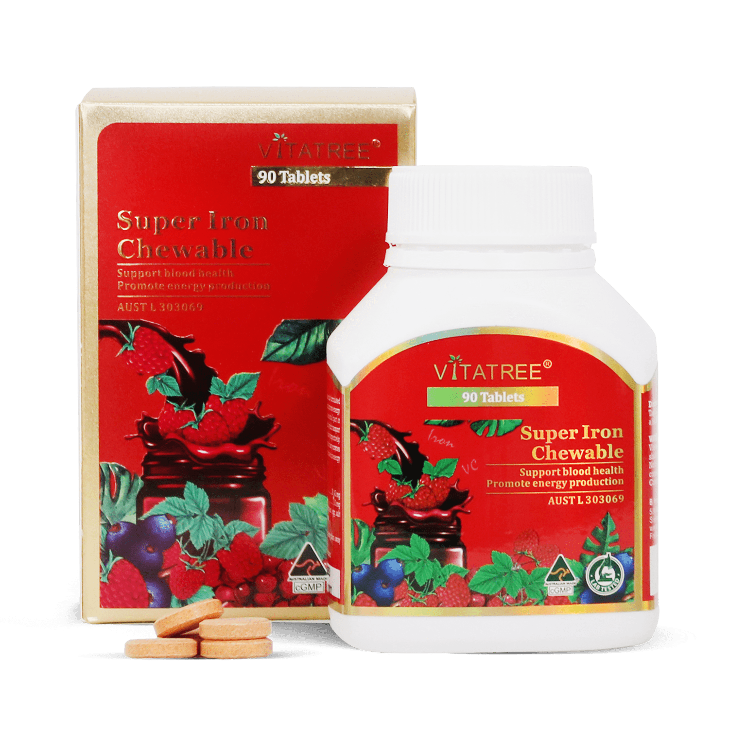 Vitatree Super Iron Chewable / 90 Tablets (Exp date: 10/2022) - BeeVitamins
