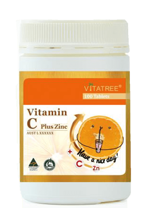 Vitatree Vitamin C 1000mg with Zinc / 100 Chewable Tablets - BeeVitamins