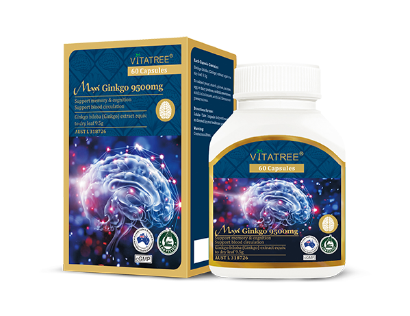 Vitatree Mega Ginkgo 9500mg Max / 60 Capsules