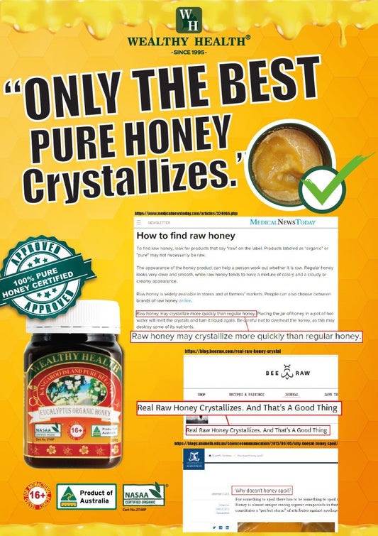 Wealthy Health Eucalyptus Organic Honey - BeeVitamins