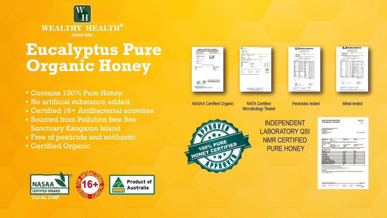 Wealthy Health Eucalyptus Organic Honey - BeeVitamins