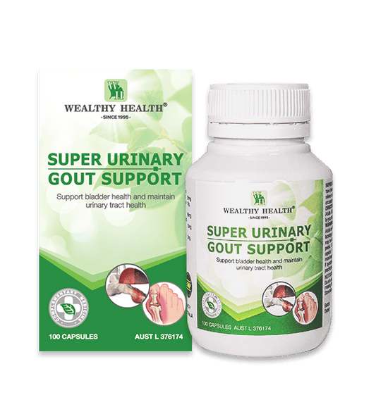 Wealthy Health Super Urinary Gout Support 100 Capsules - BeeVitamins